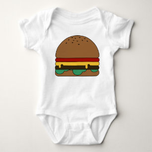 food hamburger meal restaurant baby bodysuit