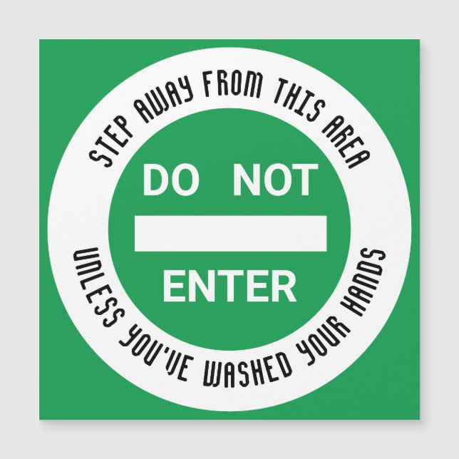 Food Hygiene NO ENTRY Wash Hands Magnetic Card (Front)