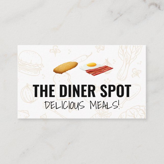 Food Icons | Bacon and Eggs Business Card (Front)