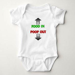 Food In Poop Out Funny Baby Romper Humor