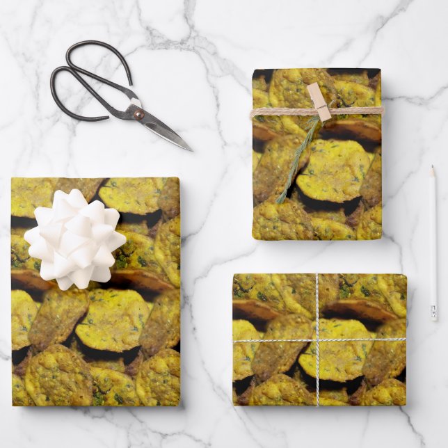 Food Indian Snack Methi Vadi Food Wrapping Paper Sheets (Front)