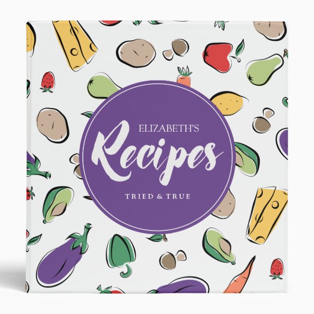 Food Ingredient Doodles | Recipes Binder (Front)