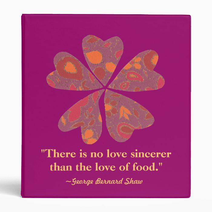 "Food is Love" recipe binder