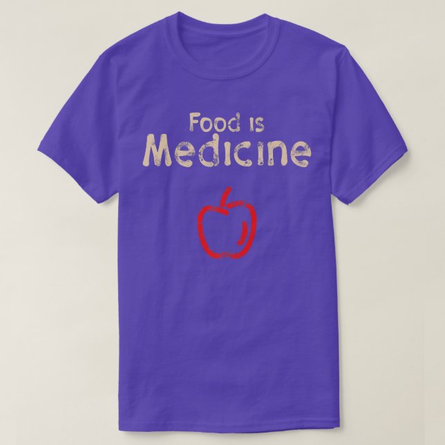 Food is Medicine, Nutrition Foodie Apple Fitness  T-Shirt (Design Front)