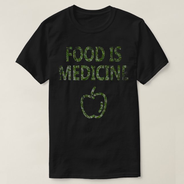 Food is Medicine, Nutrition Foodie Apple Fitness  T-Shirt (Design Front)