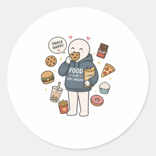 Food Is My Love Language Funny Foodie Meme Classic Round Sticker