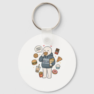 Food Is My Love Language Funny Foodie Meme Keychain