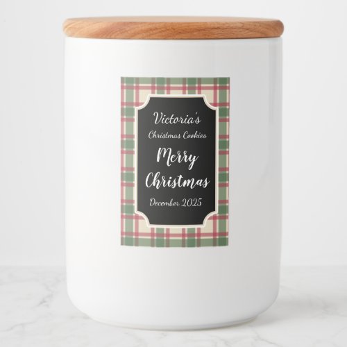 Food Jar Christmas Cookies Labels Gift Stickers