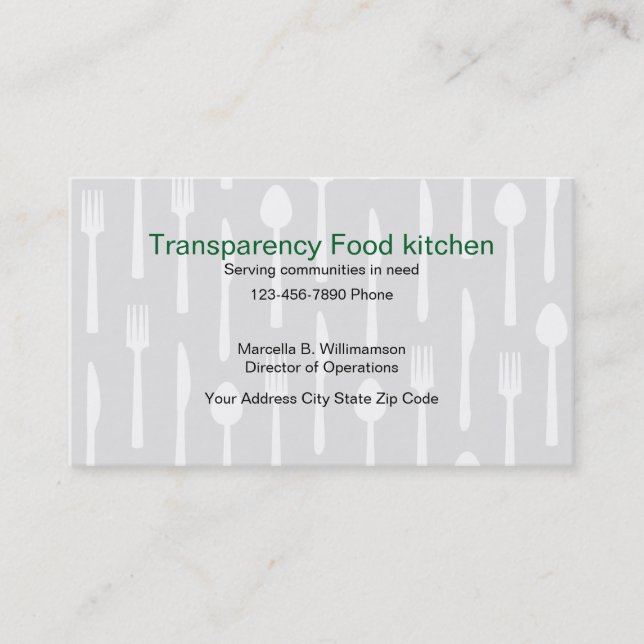 Food Kitchen Business Cards (Front)