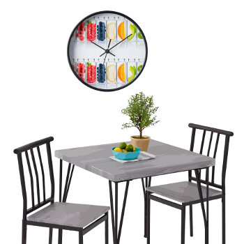 Food Kitchen Natural Colorful Wall Clock by idesigncafe at Zazzle