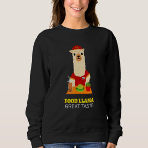 Food Llama With Hat Meme For Party And Food Sweatshirt