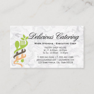 Food Logo Marble Business Card