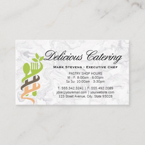 Food Logo  Marble Business Card