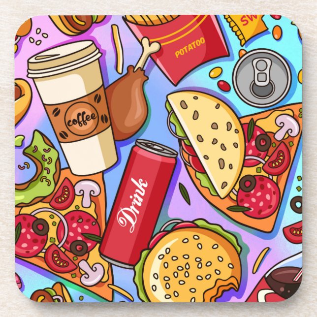 food love beverage coaster (Front)