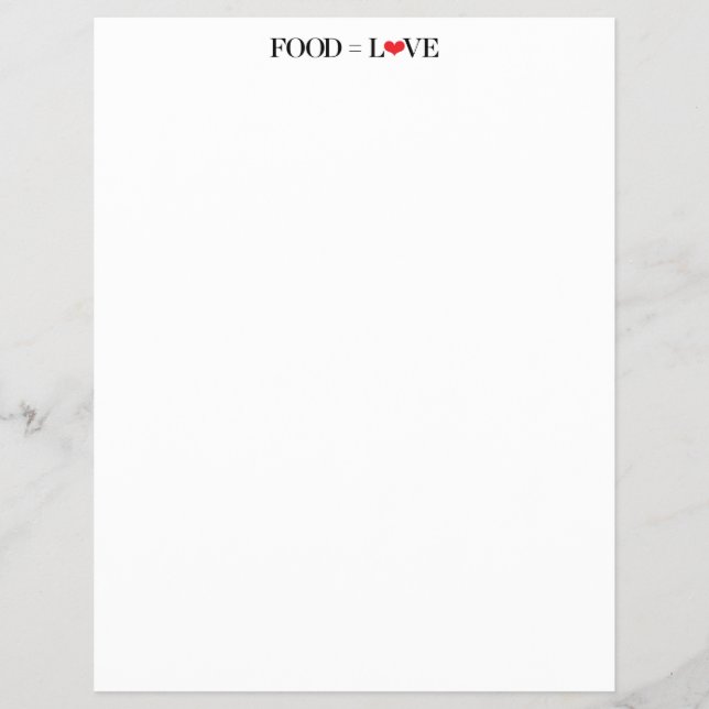 Food = Love Flyer (Front)