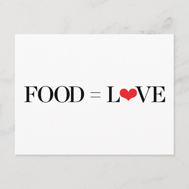 Food = Love Postcard (Front)