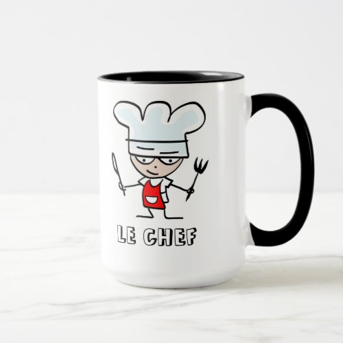 Food lover mug with cute chef cook cartoon
