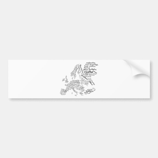 Food Map of Europe Bumper Sticker (Front)