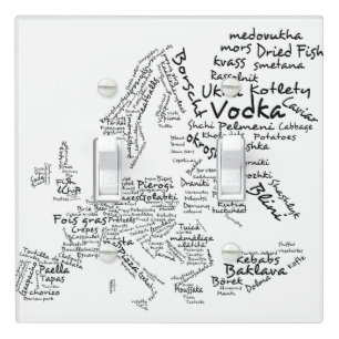 Food Map of Europe Light Switch Cover