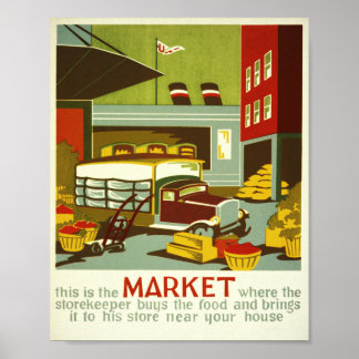 Food Market... Vintage US Poster