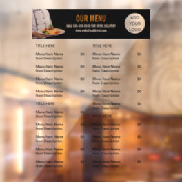 Food Menu Catering Restaurant Business Window Cling