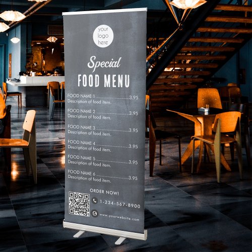 Food Menu Restaurant Business Price List   Retractable Banner