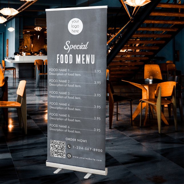 Food Menu Restaurant Business Price List   Retractable Banner (Creator Uploaded)