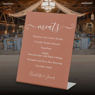Food Menu Signature Script Terracotta Pedestal Sign