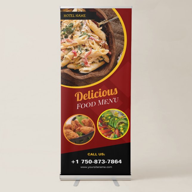 Food Menu Vertical Retractable Banner (Front)