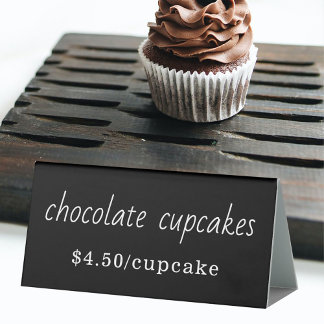 Food Name & Price Table Tent Sign