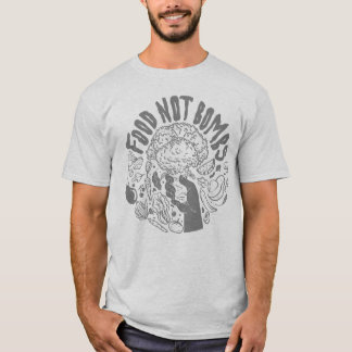 Food Not Bombs gray logo tee