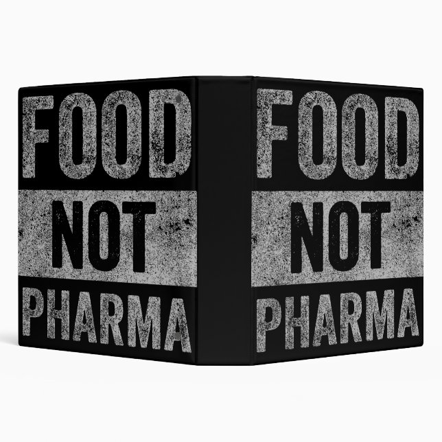 Food Not Pharma Natural Organic Nutrition 3 Ring Binder (Background)