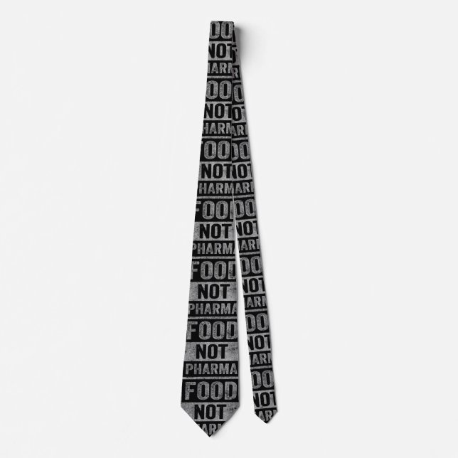 Food Not Pharma Natural Organic Nutrition Neck Tie (Front)