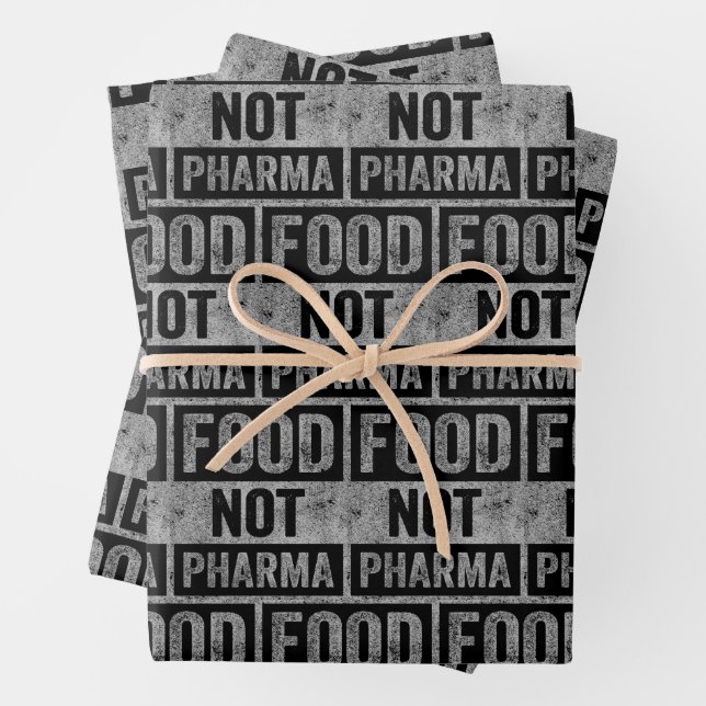 Food Not Pharma Natural Organic Nutrition Wrapping Paper Sheets (In situ)