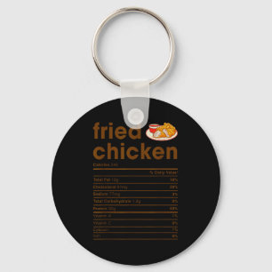 Food Nutrition Facts Shirts Co. Fried Chicken Nutr Keychain