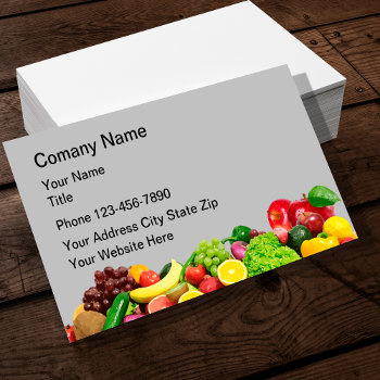 Food Nutrition Fruit Vegetables Business Card by Luckyturtle at Zazzle