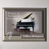 William Shakespeare Quote Print if Music Be the Food of -  Israel