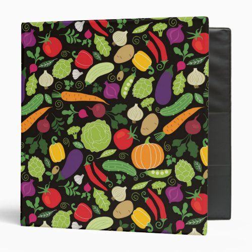 Food on a black background binder