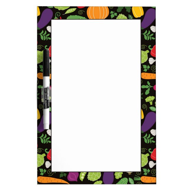 Food on a black background Dry-Erase board (Front)