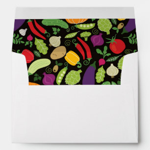 Food on a black background envelope