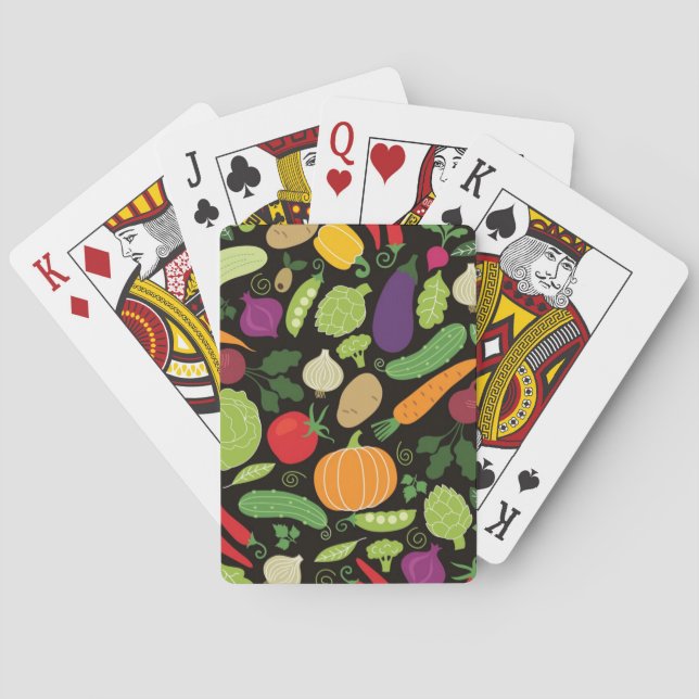 Food on a black background poker cards (Back)