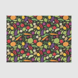 Food on a black background tissue paper