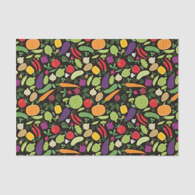 Food on a black background tissue paper (Front)