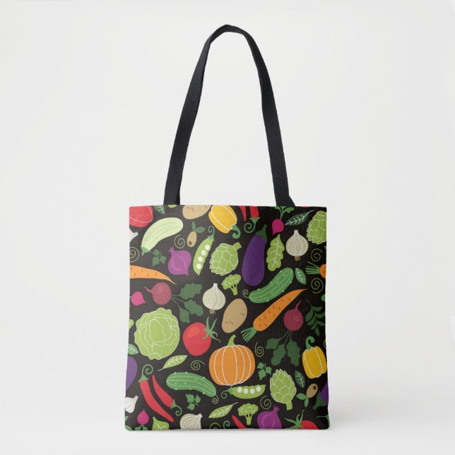 Food on a black background tote bag (Front)