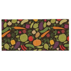 Food on a black background wood USB flash drive