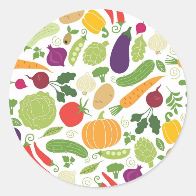 Food on a white background classic round sticker (Front)