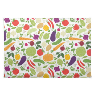 Food on a white background cloth placemat