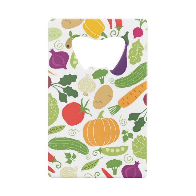 Food on a white background credit card bottle opener (Front)