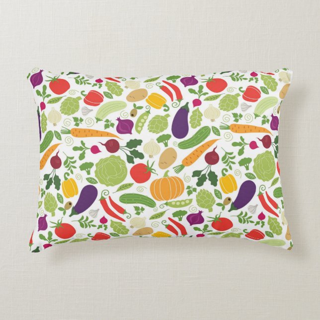 Food on a white background decorative pillow (Front)