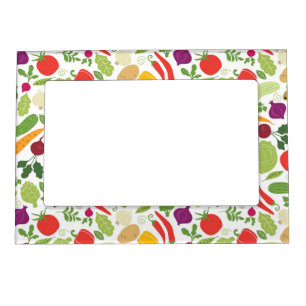 Food on a white background magnetic photo frame